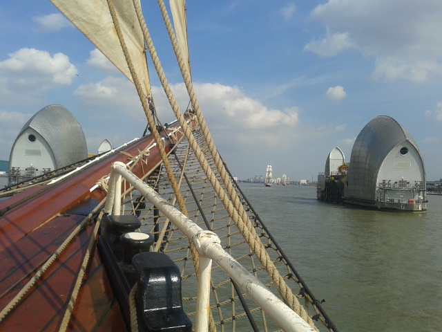 On board Oosterschelde sailing towards Thames Barrier 20140909_145534